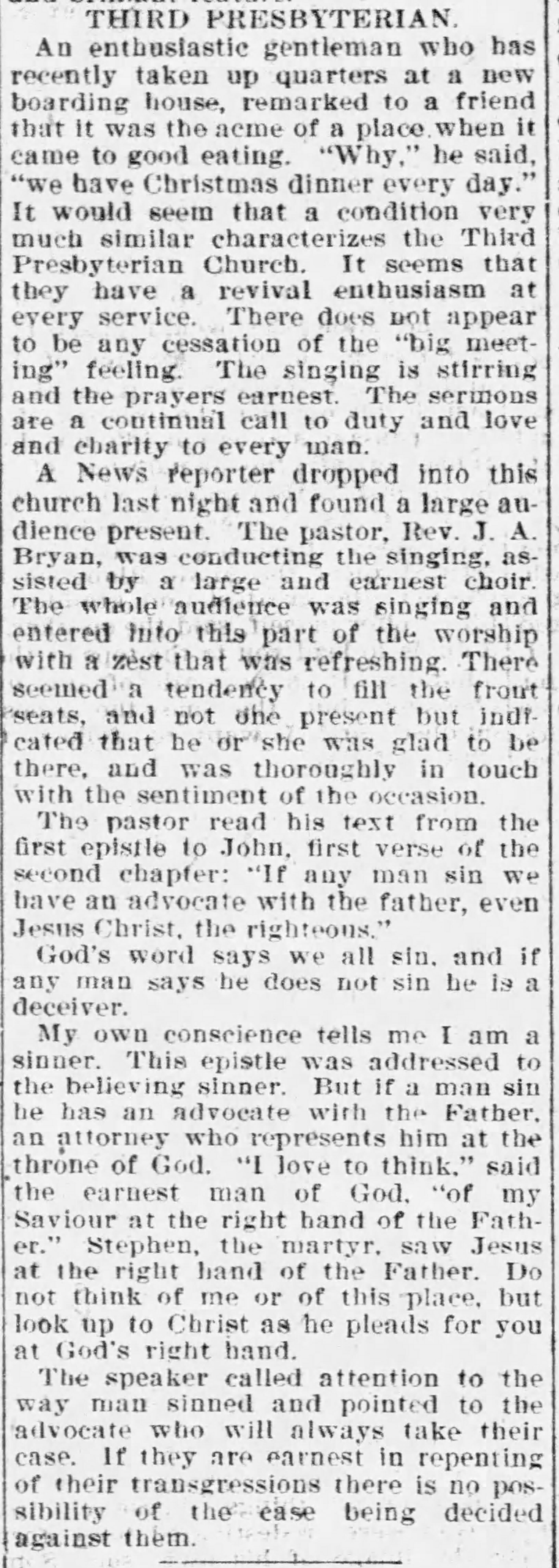 Reporter Drops in on Third Service